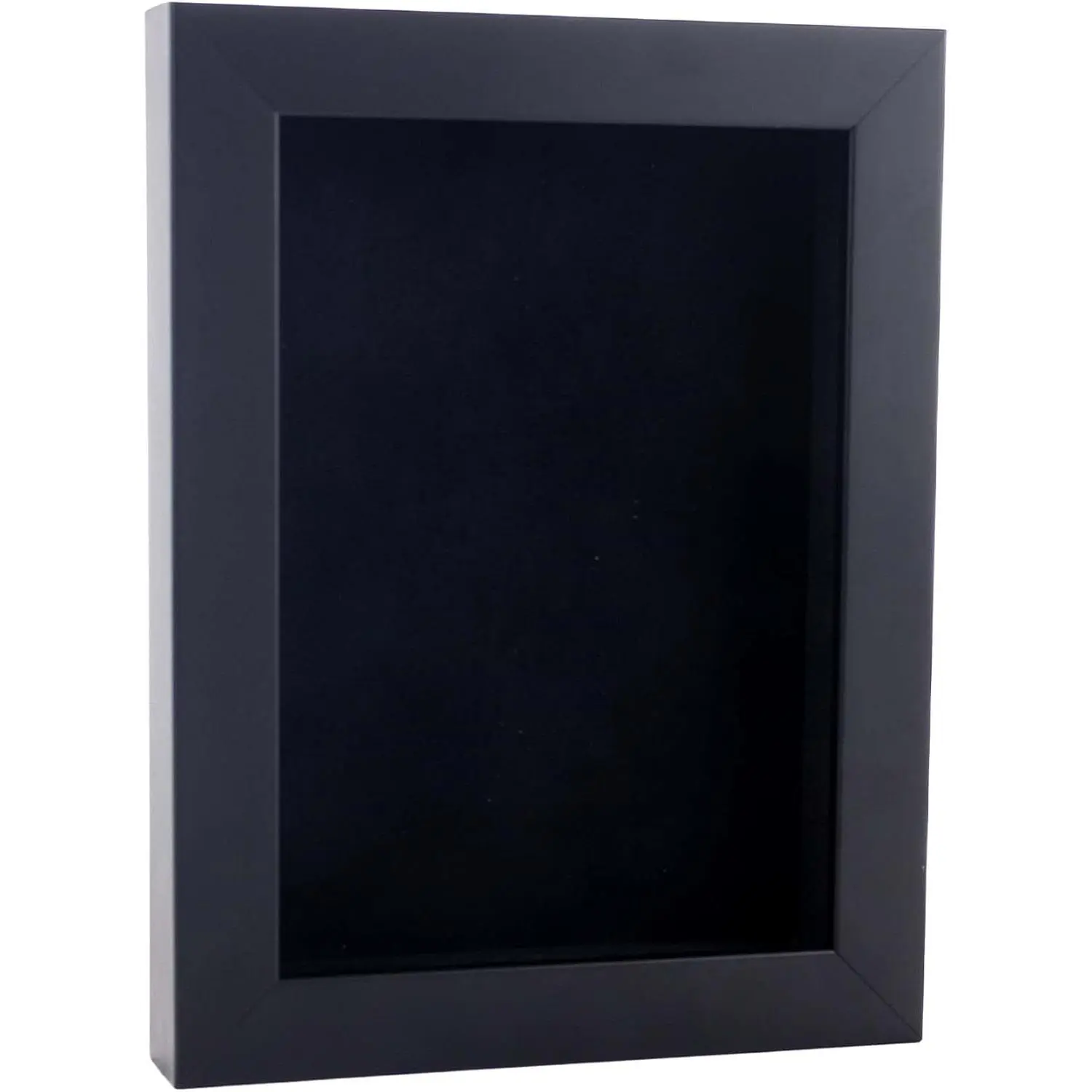 18x24 Black Wood Shadow Box Frame with 3/4" Usable Display Depth, Includes Black Suede Acid-Free Backing Board, UV Resistant Acrylic and Hanging Hardware