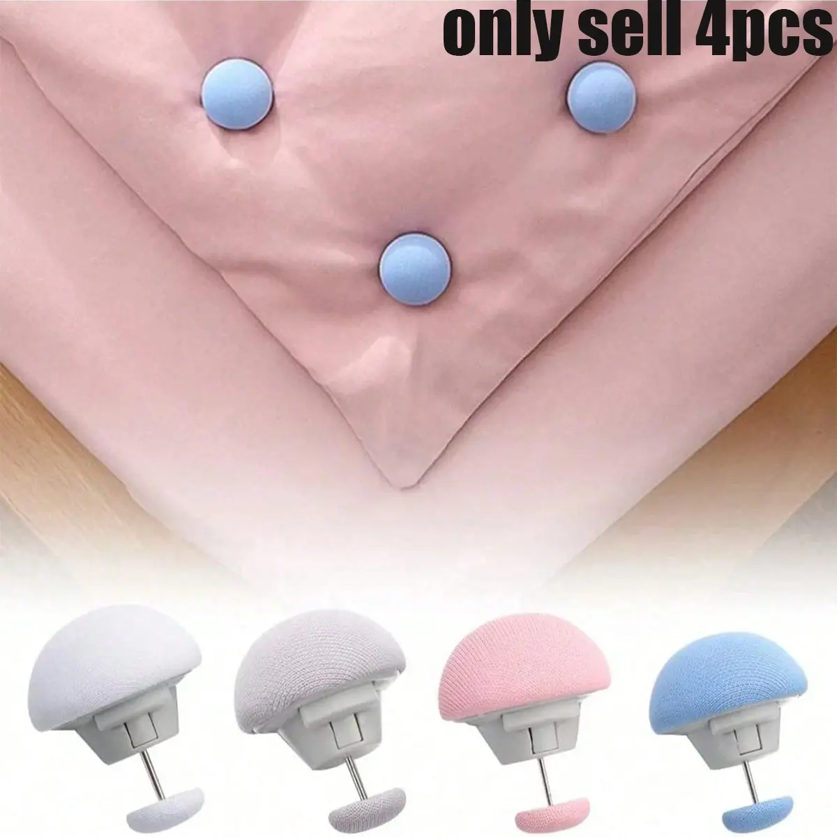 4-Pack Bed Cover Clips, Comfortable Down Blanket Fasteners, Prevents Quilt Shift, Essential Bedroom Accessories, Durable & Easy to Use