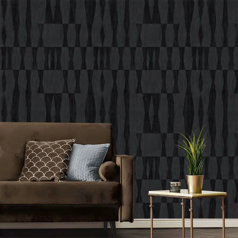 Dark Textured Hourglass Geometric Peel And Stick Wallpaper Mid Century Modern Minimalist Removable Self Adhesive No Residue Easy Install Contact Paper For Family Friends Colleagues Bedroom Furniture Kitchen Bathroom Multi Home Decor