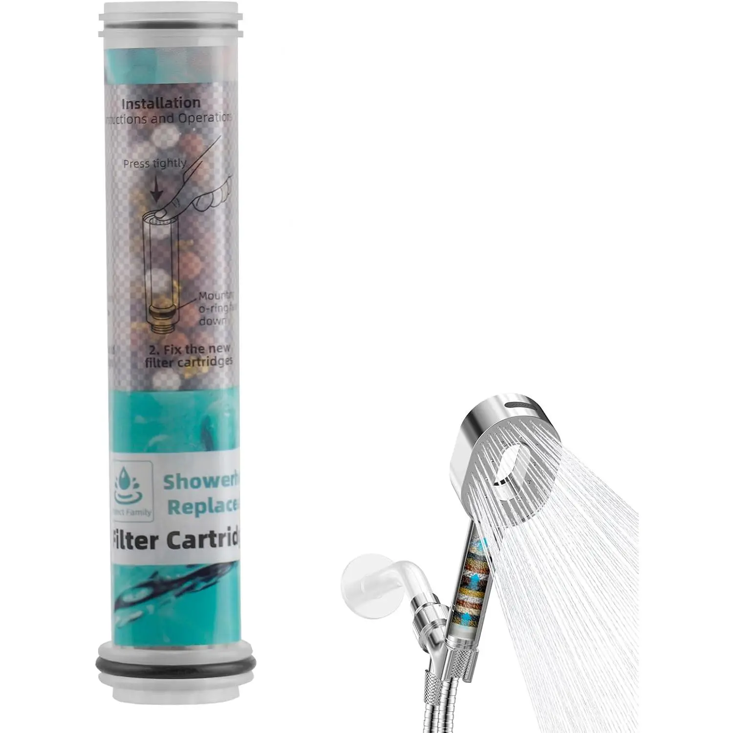 1 Pack  Shower Filters Fit  10- Shower  | 20 Stage Showerhead Filter for Hard Water, High Output Shower Filter