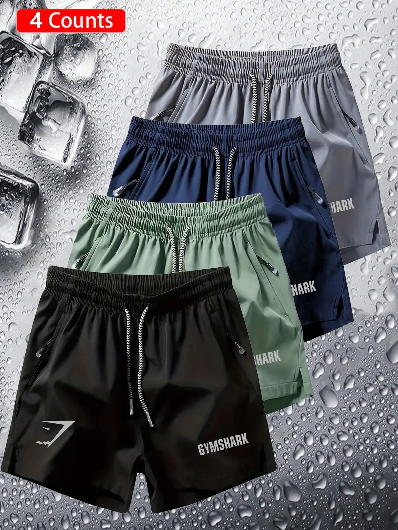 Unisex 4-Piece Lightweight Quick-Dry Sport Shorts Set, Ideal for Gym, Running, Outdoor Activities, Summer Leisure, Comfortable and Breathable