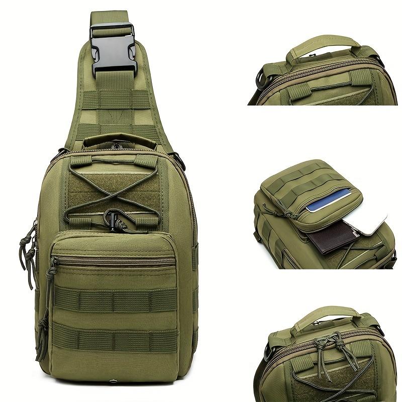 Multi-functional tactical chest pack - Adjustable shoulder straps, durable, zipper closure, breathable Oxford cloth material - Green outdoor sports crossbody bag, Molle, EDC chest pack, for hunting, fishing, camping - New Year's party, Christmas gift