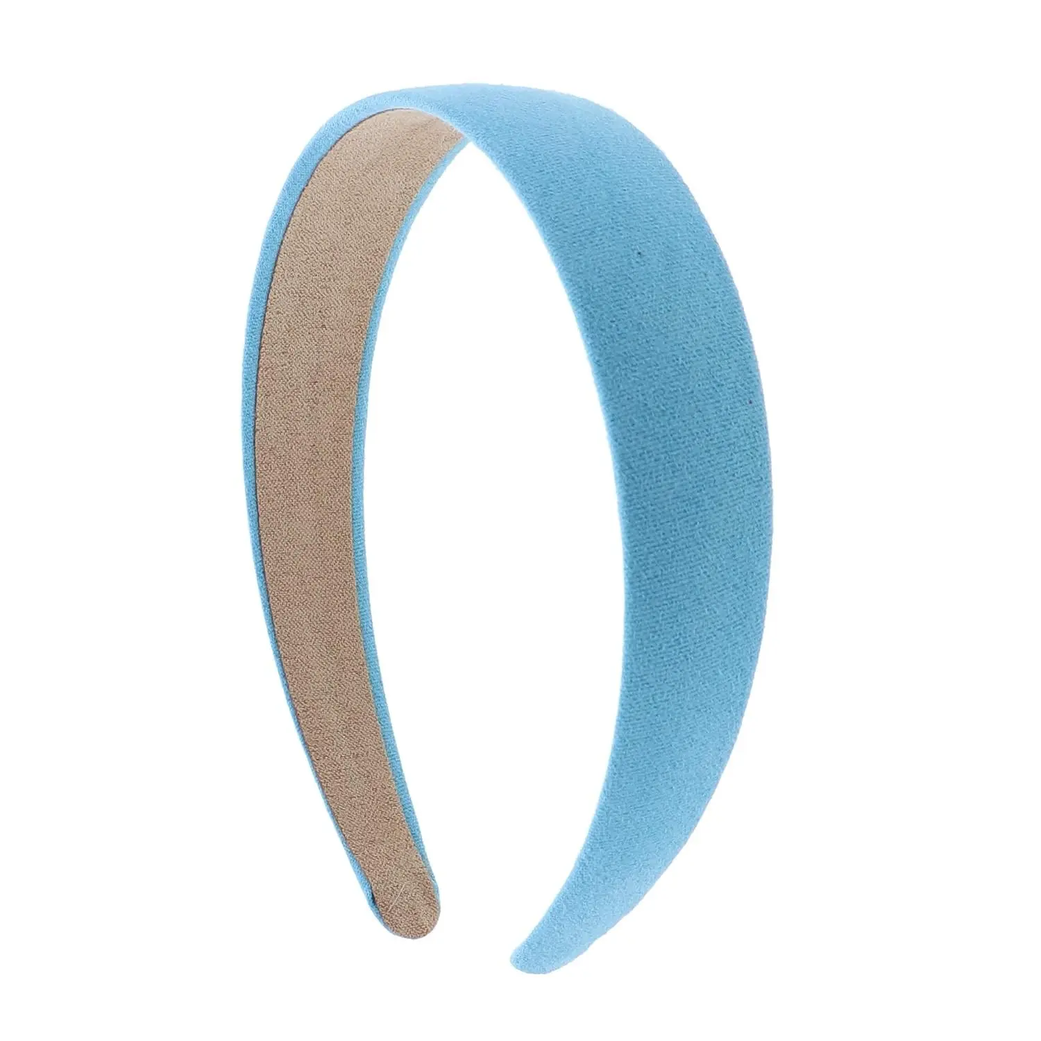 1 Inch Wide Suede Like Headband Solid Hair band for Women and Girls (Light Blue)
