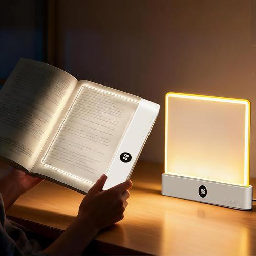 2026 New FlatBook Light, Portable Rechargeable Reading Light with Timer, Dimmable LED Desk Lamp for Book Lovers