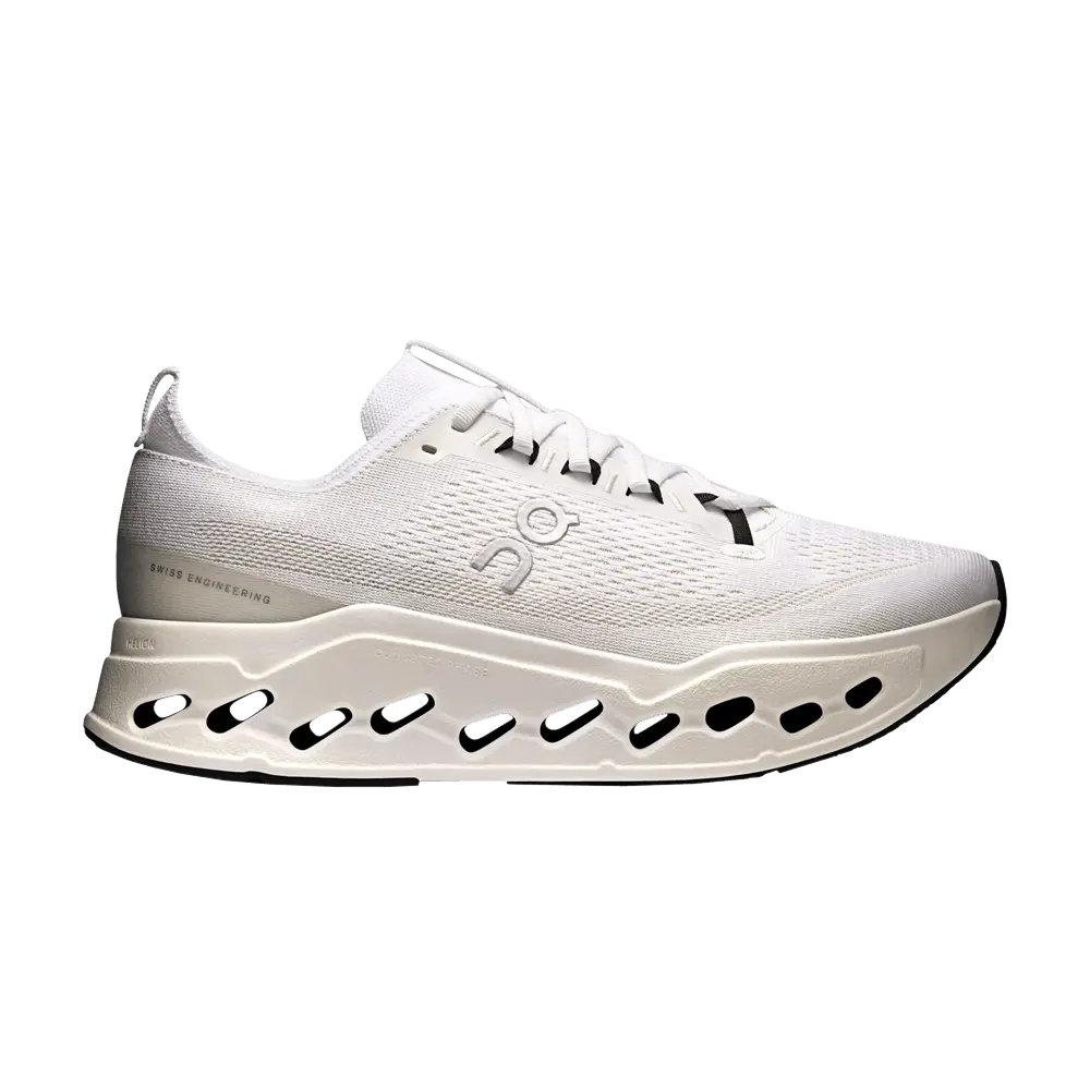 ON Cloudsurfer Max 'Triple White' Unisex Lace-Up Running Shoes - Knit Mesh Upper, Cushioned Insoles, Rubber Sole, Style 3MF30431200