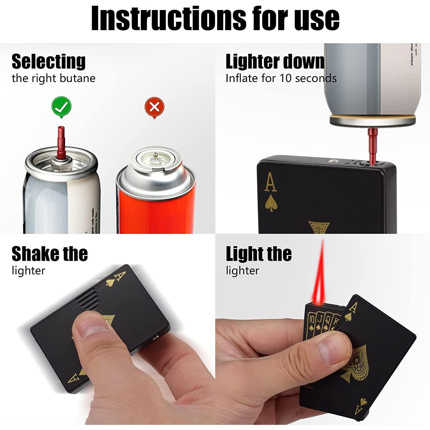 A-CARD Red Flame Torch Lighter – Windproof, Refillable Butane Jet Flame Lighter with Metal Poker Design – Perfect for Camping, BBQ, Candles, Birthdays & Gifts (No Gas)