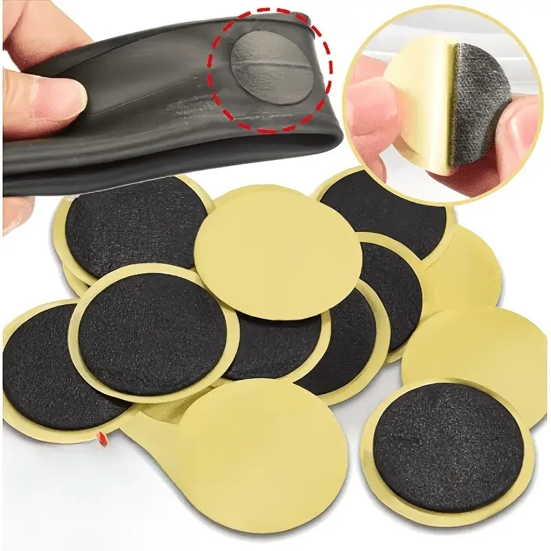 Bicycle tire patch, round and square rubber quick repair tool, portable tire puncture repair patch