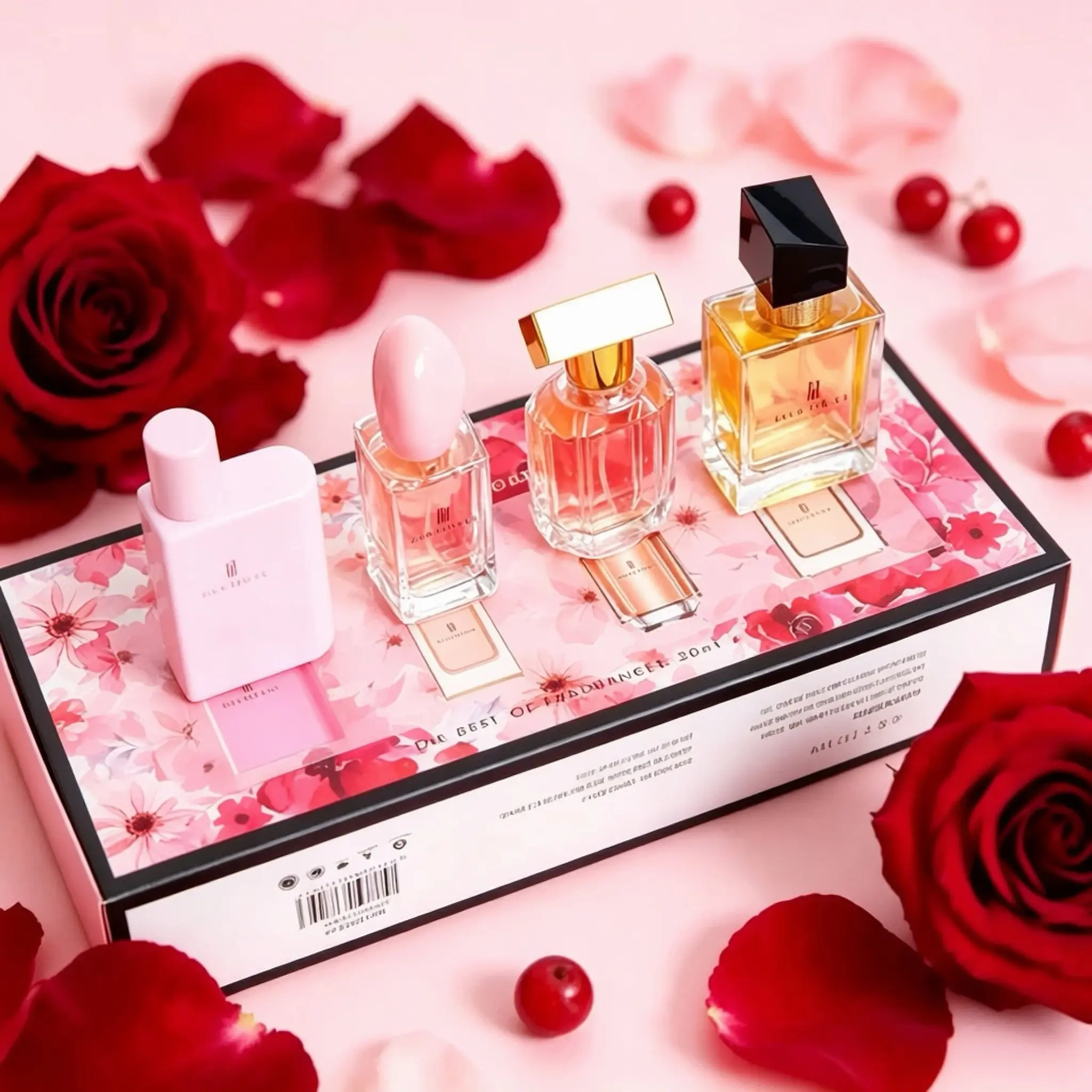 Mystical Women's 4-in-1 Eau de Parfum Gift Set - 4×30ml Mini EDP Liquid Fragrance Sets, Citrus Floral Fruity & Vanilla Long-Lasting Scent, Portable Pastel Bottles, Mykonos Inspired Beauty Gift for Women