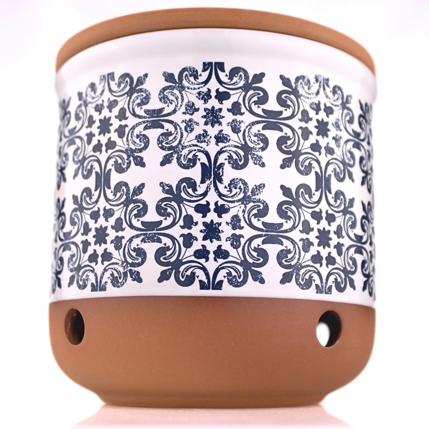 Ceramic Garlic Keeper - garlic keepers - garlic storage container- Garlic Holder Countertop -Garlic Jar - garlic keeper for counter - garlic container (Terracotta, 16oz)