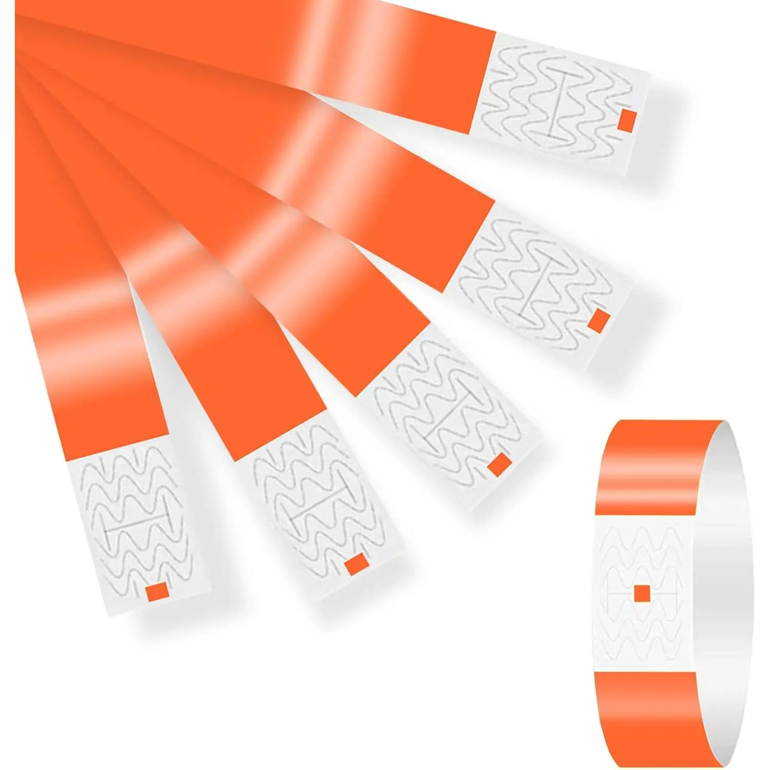 300 count  Neon Paper Wristbands for Events, Paper Wristbands  in Five  Colors, Adhesive, Tamper-Proof ID Bands for Parties, Concerts, , and VIP  (Red)