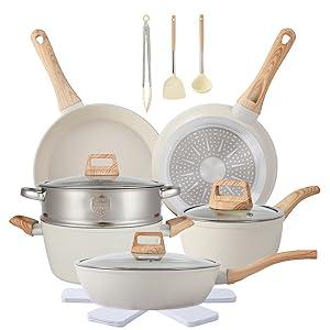 16PCS Pots and Pans Set Non Stick Cookware Set Nonstick with Cooking Set