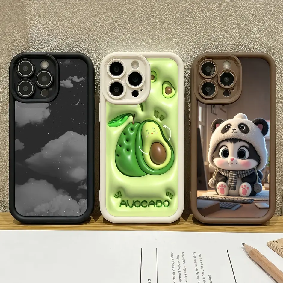 Cute Panda Case For iPhone 17 16 15 14 13 12 11 Pro Max 17e 16e Plus 17 Promax X XS Max Phone Case Soft TPU Protective Back Cover