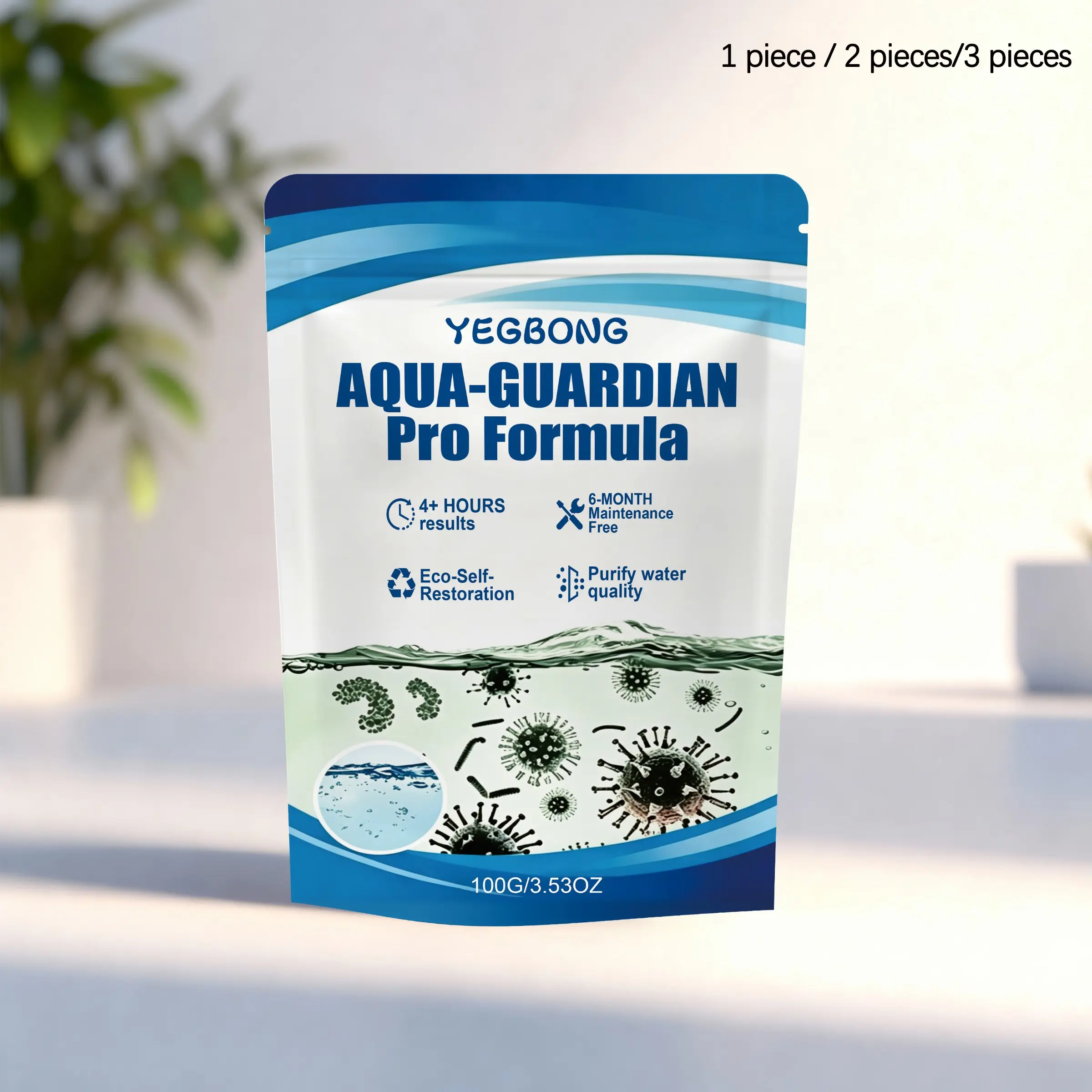 Water Guardian 100g Fish Tank Water Clarifier, Quick Dissolve Algae Remover, Non-Toxic Aquarium Cleaner, 100g/100g*2/100g*3 Pack