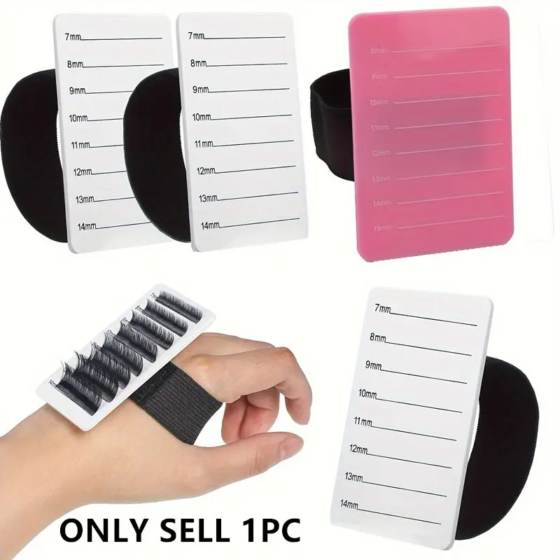 Lash Holder Lash Tiles for Lash Extension Supplies Cosmetic Tools Eyelash Extension Hand Pallet with Adjustable Wrist Strap False Lash Tray Tools