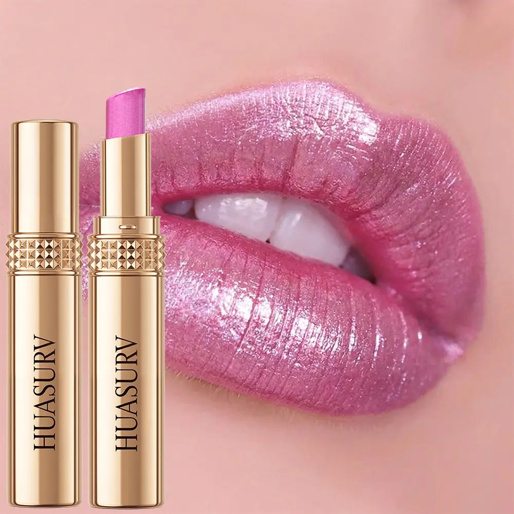 Huasurv Shimmer Lip Balm, Moisturizing and Nourishing, Easy to Apply, Metallic Finish, Shade, Perfect for Parties and Daily Use