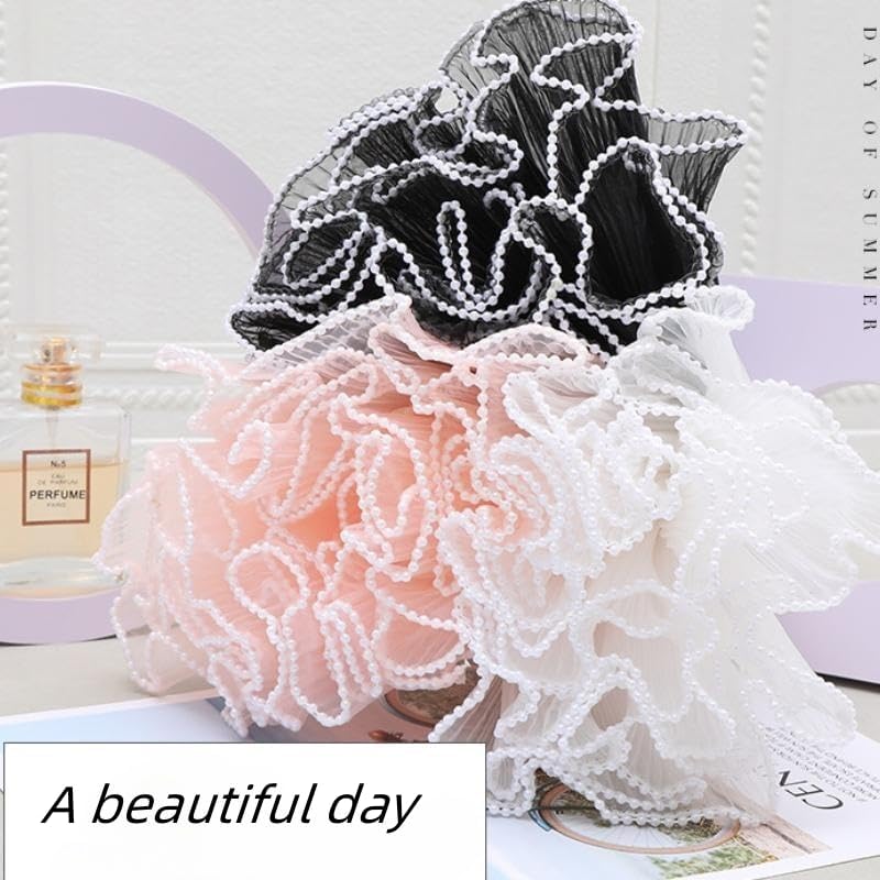 2 Pack 4.5 Yard Bouquet Wrapping Paper Pearl Wrinkled Wavy Net Yarn Flower Wrapping Mesh Paper Korean Bouquet Wrapping Mesh,for DIY Crafts Valentine's Day Wedding Florist Supplies (Black) 2 Pack 4.5 Yard Bouquet Wrapping Paper Pearl Wrinkled Wavy Net Yarn Flower Wrapping Mesh Paper Korean Bouquet Wrapping Mesh,for DIY Crafts Valentine's Day Wedding Florist Supplies (Black)