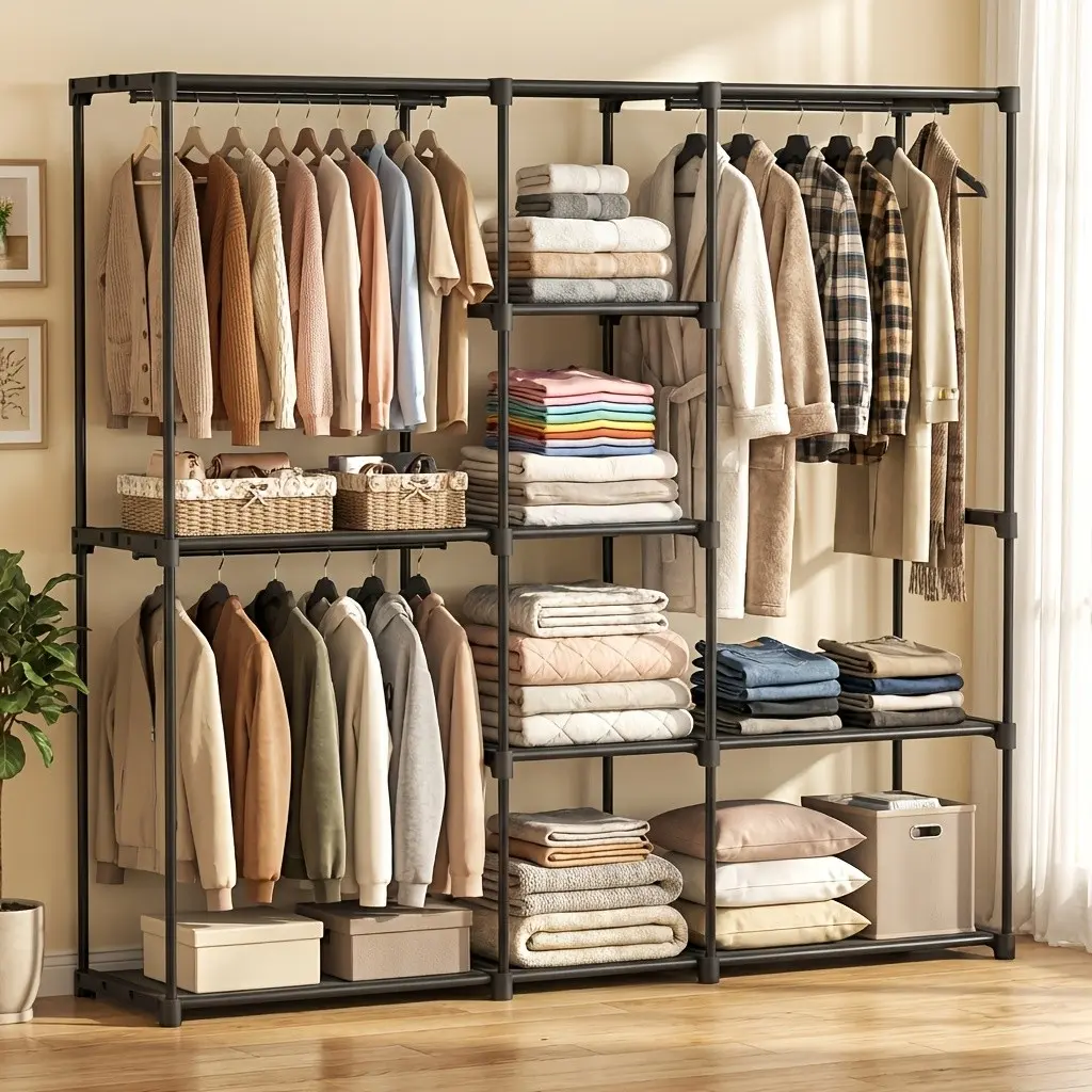 Portable Closet, Freestanding Closet Organizer, Clothes Rack with Shelves, Hanging Rods, Storage Organizer, for Cloakroom, Bedroom, Portable Closets
