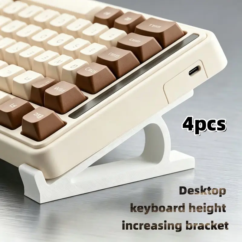 4-Pack Desktop Keyboard Riser, Non-Slip Ergonomic Keyboard Stand, Space-Saving Desk Organizer, Fits Most Mechanical Keyboards, Office & Gaming