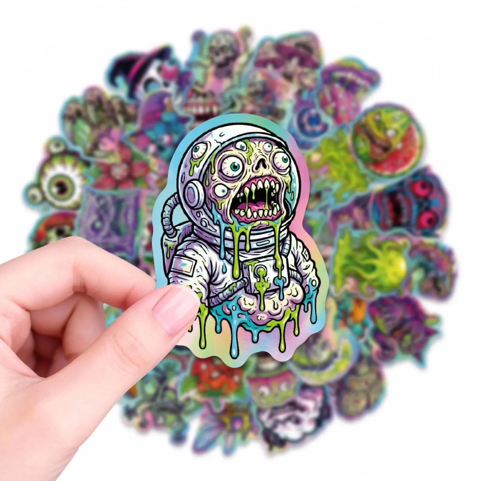 50pcs Cool Horror Joker Skull Stickers Decals Fridge Laptop Motorcycle Skateboard Phone Bike Waterproof Sticker Kids Toys