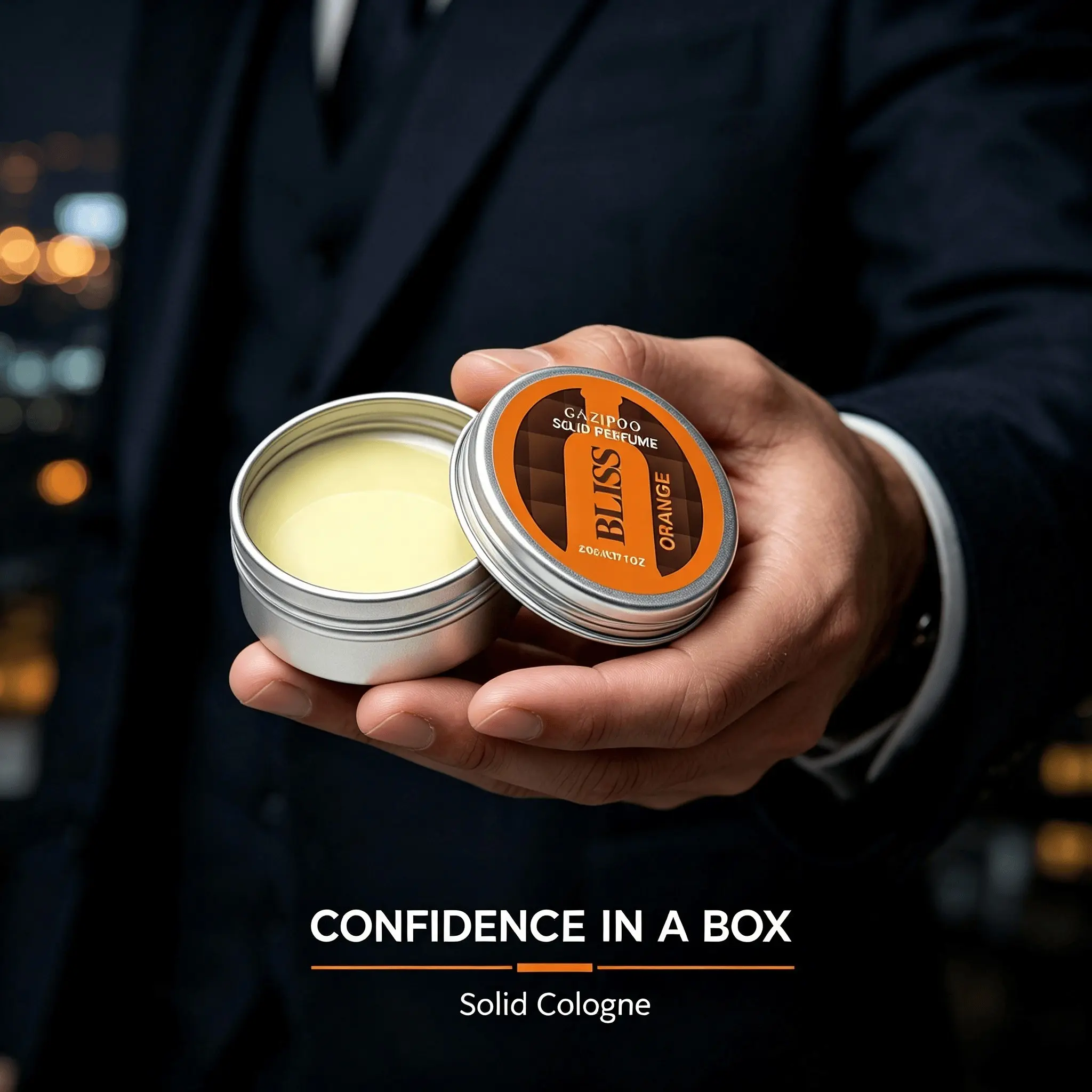 Men's Light Fragrance Solid Perfume, Waterless Fragrance Scented Portable Solid Cologne, Long-Lasting Citrus Aroma, Pocket Perfume Gel for Office, Travel, Dates