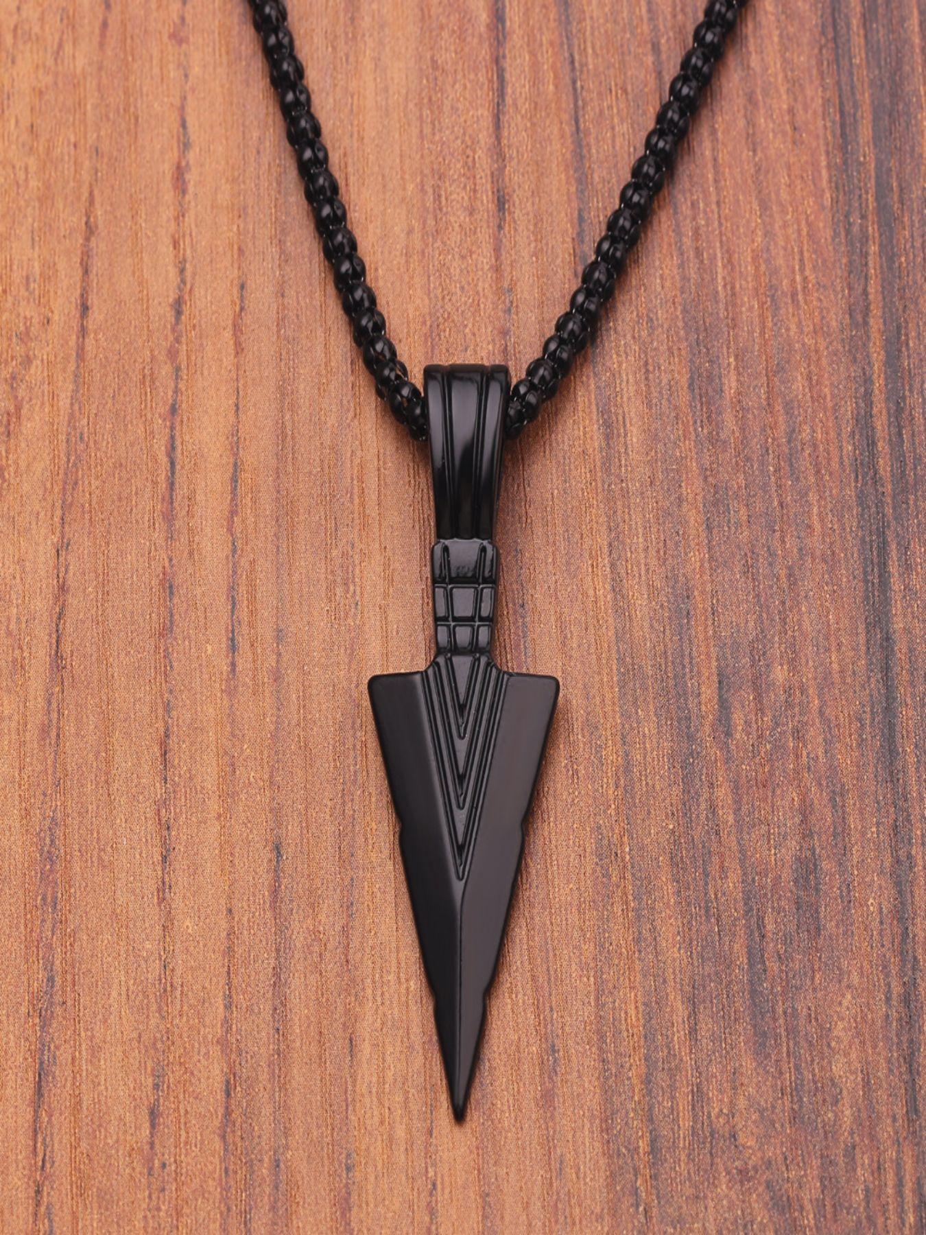 Punk Style Arrow Design Engraved Detail Pendant Necklace, Stainless Steel Jewelry for Party, Daily Clothing Decor, Trendy All-match & Exquisite Chain Jewelry for Birthday Gift