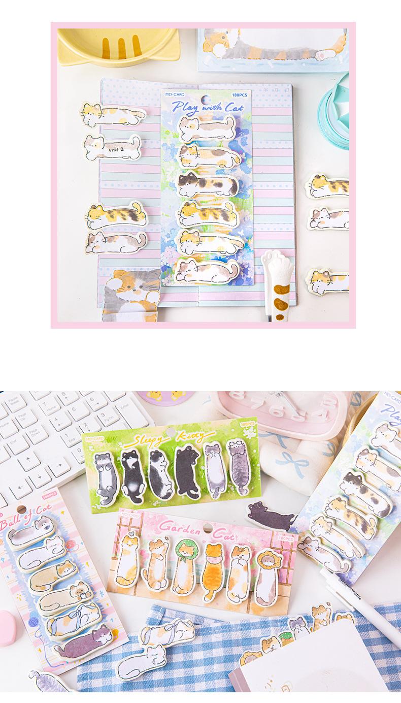 720 sheets/set of cartoon cute style post-it notes Cat theme Note-taking and message use can also be used to decorate notebook cards.