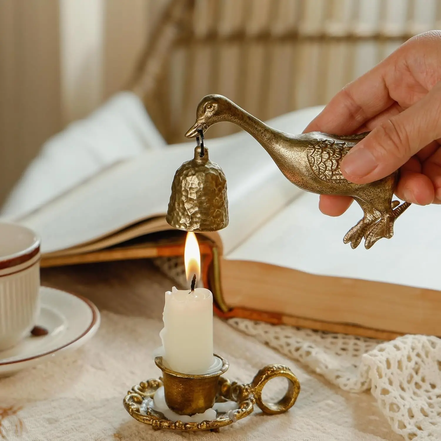 Vintage Candle Snuffer, Duck Decor Candle Extinguisher, Decorative Metal Wick Flame Snuffer, Gift for Candle Lovers