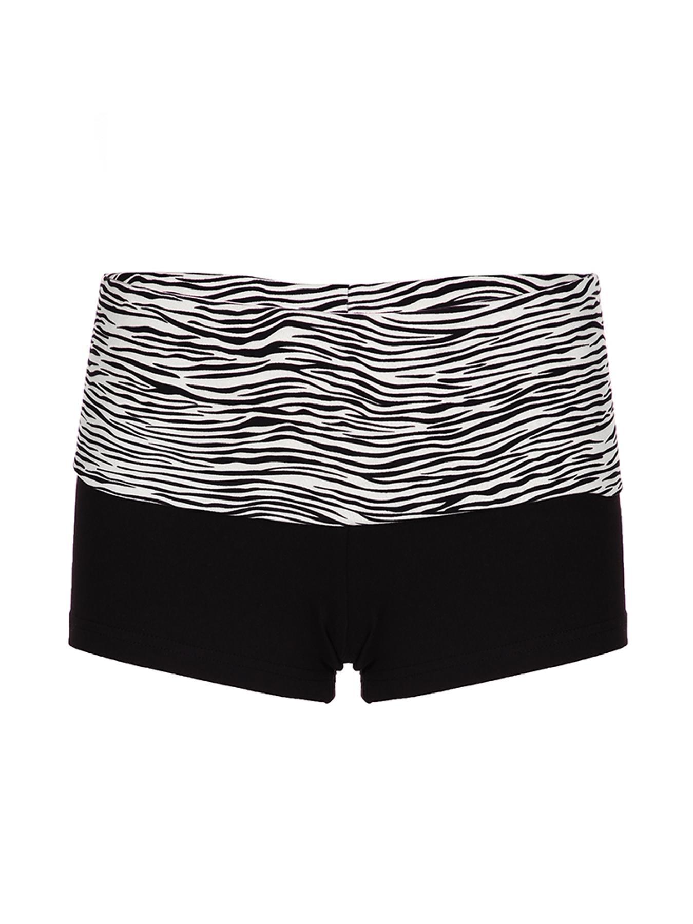 Women's Colorblock Zebra Stripe Print Knitted Shorts, Casual Comfy Skinny Shorts, Summer Outfits 2024, Ladies Bottoms