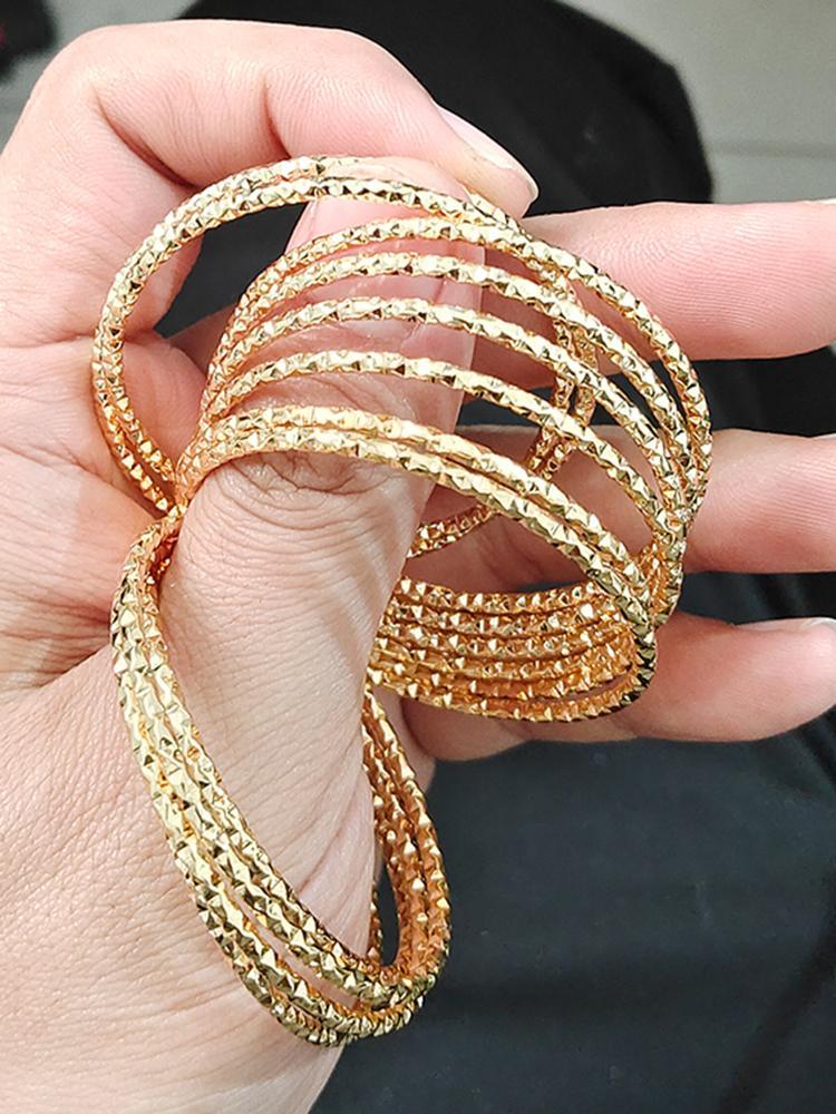 Baby Child Bangles Ethiopian Indian Bracelet 4-12years Old Gold Color Bracelet Bangles African Ball Party Gifts Not Can Open