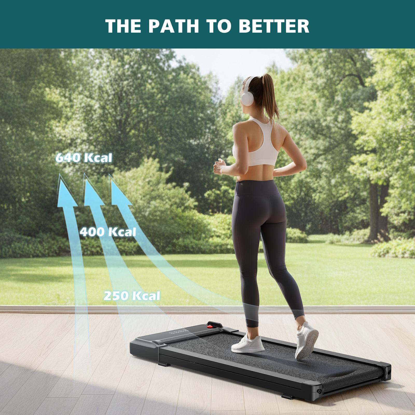 Walking Pad Treadmill, Under Desk Walking Machine with Adjustable Speed Settings, Portable Quiet Compact Treadmill for Home Office Workout