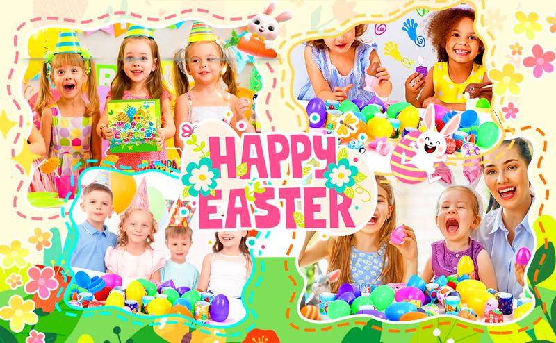 120 Pcs Prefilled Plastic Easter Eggs Filled with Assorted Toys Stickers Inside for Kids Boys Girls Toddlers Easter Theme Party Favors Easter Eggs Hunt Basket Filler Stuffers Classroom Prize Supplies