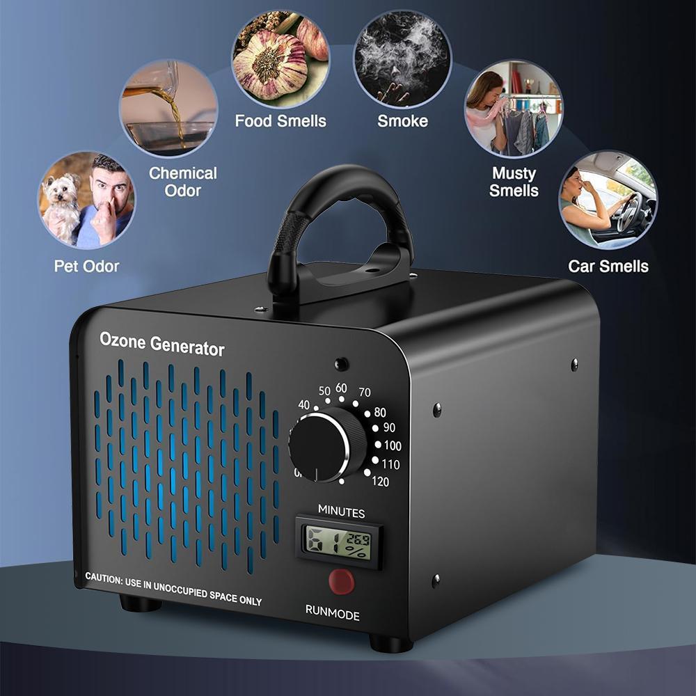 Portable Ozone Generator 60,000mg/h, O3 Ion Odor Eliminator for Home & Commercial Use, Covers 4500 Sq Ft, Removes Smoke and Pet Odors