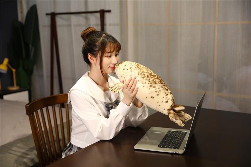 120CM Giant Lovely Sea Lion Plush Toys Kawaii Sea World Animal Seal Throw Pillow Stuffed Sleeping Pillow Doll Kids Birthday Gift