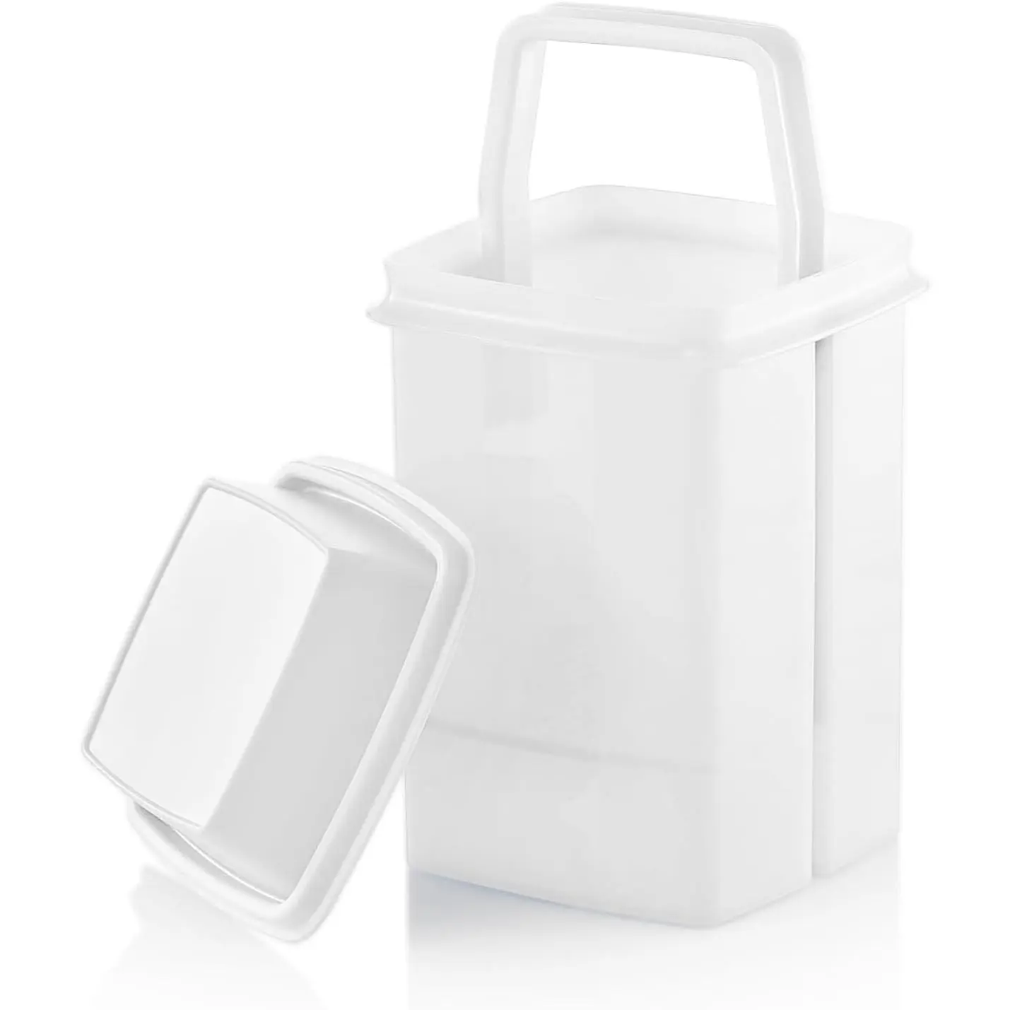 Pickle Container with Strainer - BPA Free Jalapeno Container for Mess-Free Storage of Condiment Food - Pickle Holder with Easy to Open Lid Design (White)