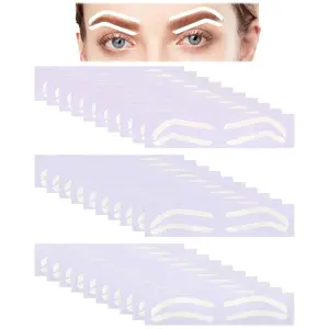 90 Pairs Eyebrow Stickers Stencils, 3 Shapes Disposable Eyebrow Tape Strips for Tinting