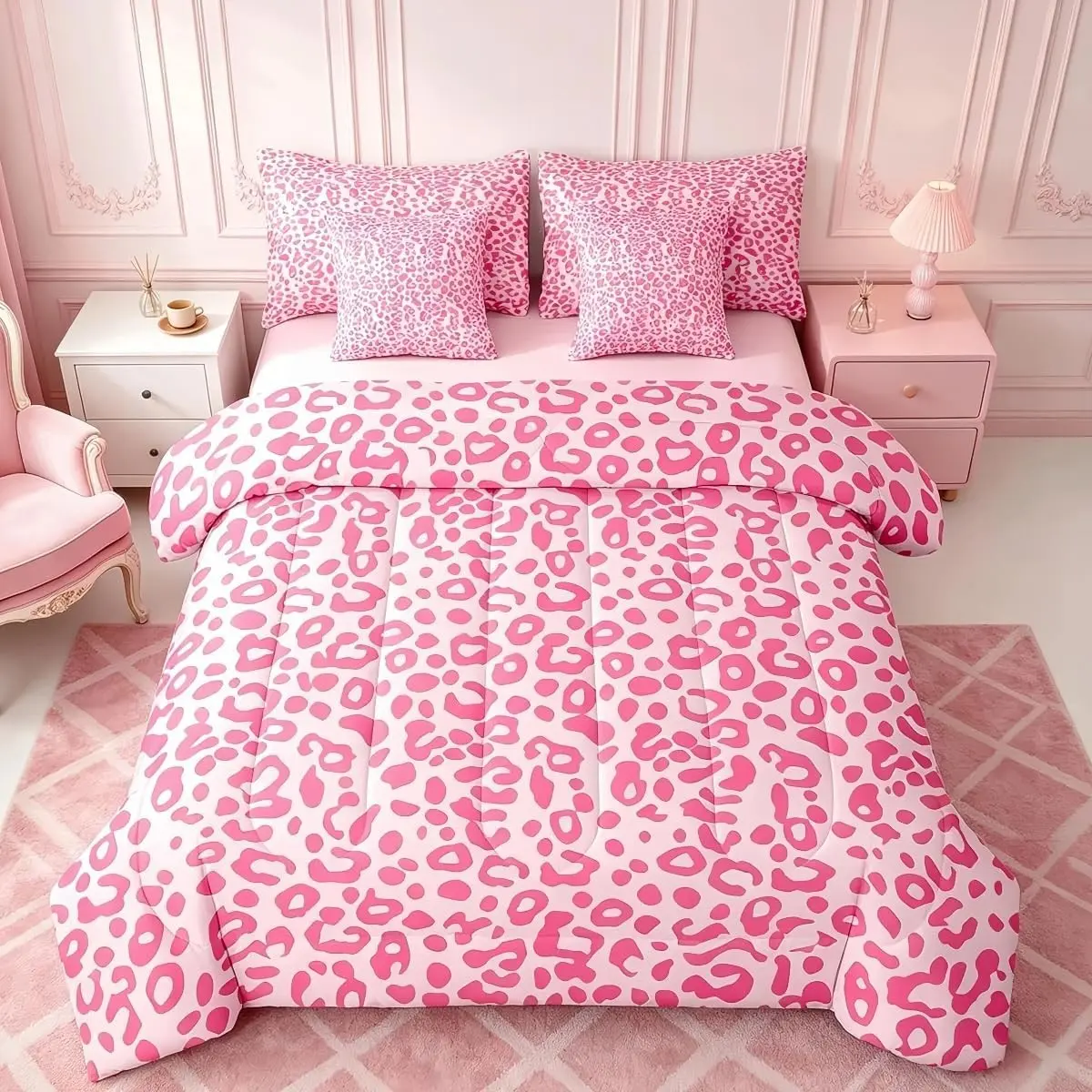 3pcs Light Leopard Print Quilt Set, Printed Bedding Set, 1 Quilt + 2 Pillowcases, 200g Fill, Soft Breathable, Digital Print, Ideal for Bedroom Dorm Home Use