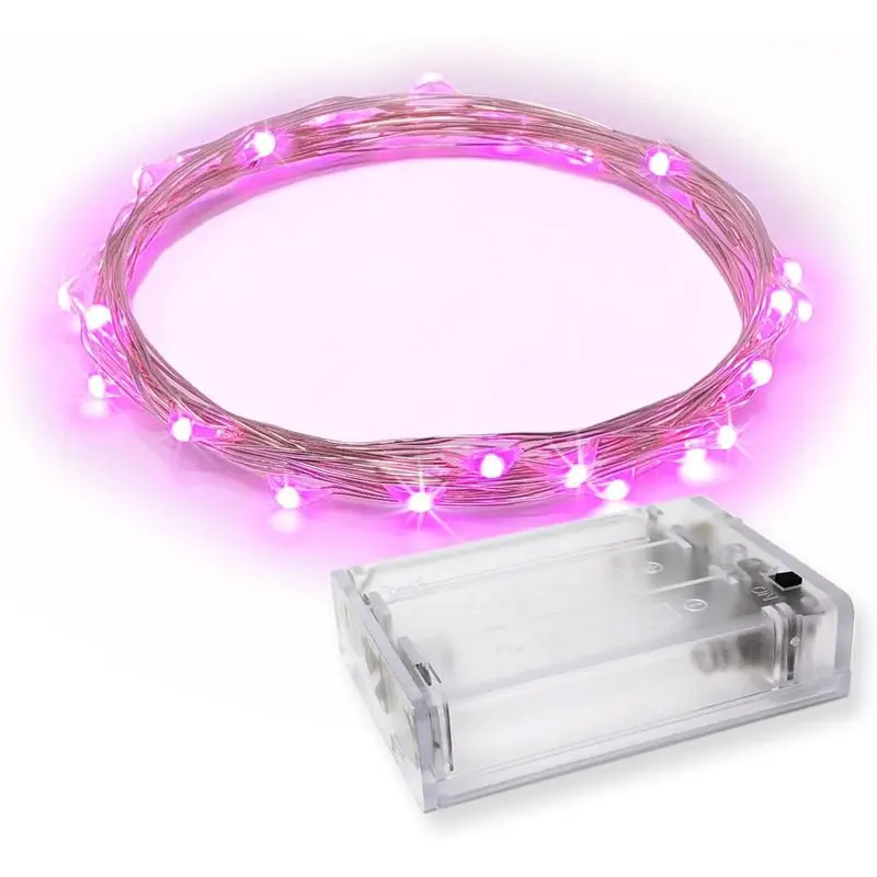 Outdoor sports 30 LED Wire Twinkle Fairy Lights, Battery Powered, Waterproof - Christmas, Holidays, Halloween, Wedding - Bedroom, Living Room - 9.5 Ft, Pink, Indoor & Outdoor