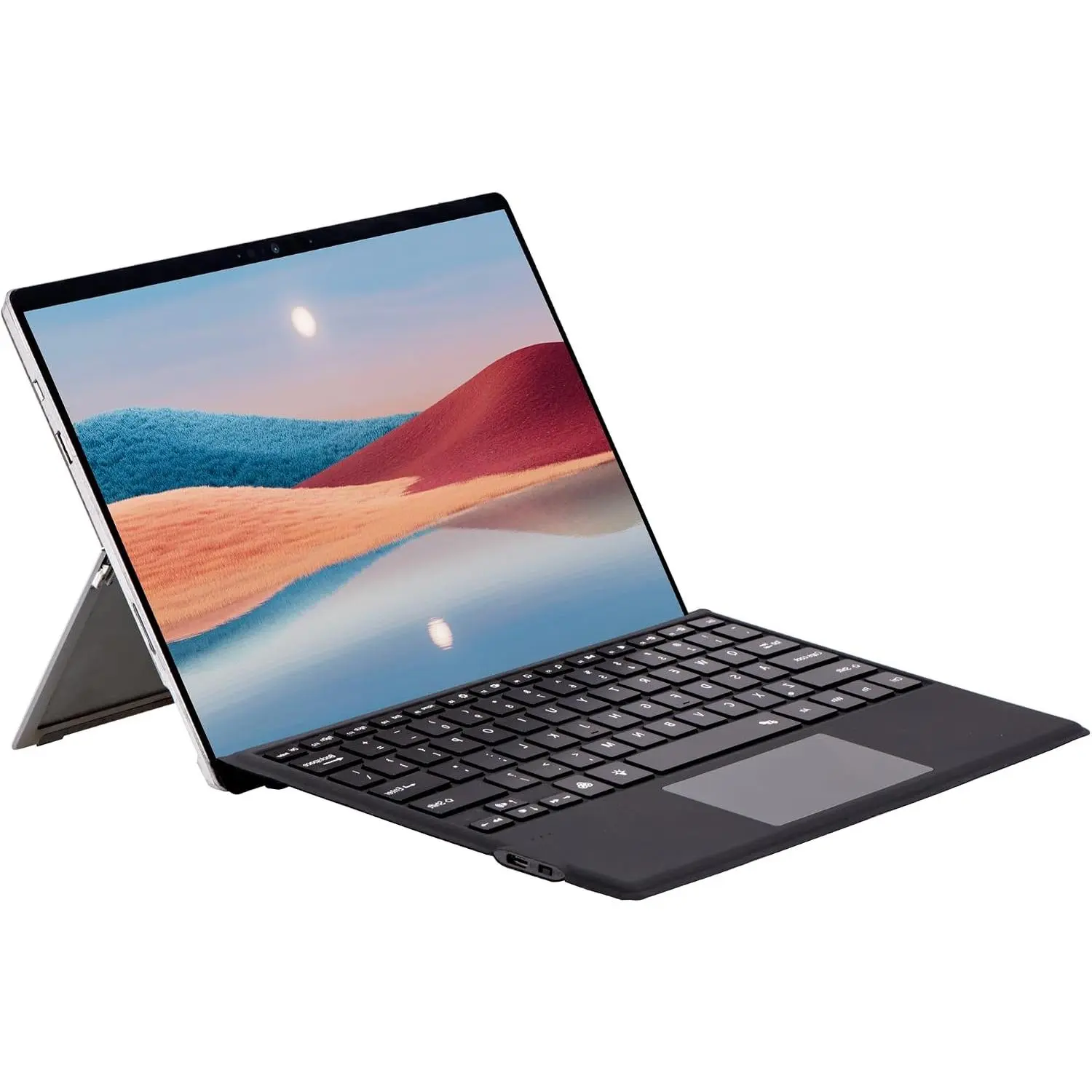 Type Cover for  Surface Pro 7+ /7/6 /5/4 /3, Bluetooch Keyboard with Multi- Trackpad , Rechargeable  & Ultra Slim Type Case for Surface Pro (Black Without Backlit)