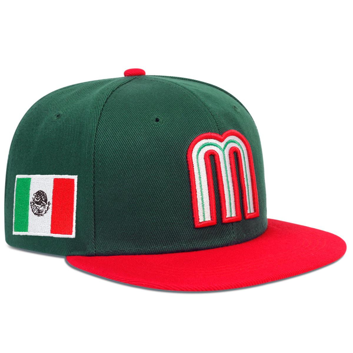 2026 Breathable Adjustable Baseball Cap, Unisex Mexico Flag Letter M Flat-Brimmed Cap, Casual Hip-Hop Street Style Dad Hats, Lightweight Design, for Sports, Travel and Daily Wear, Suitable for All Seasons