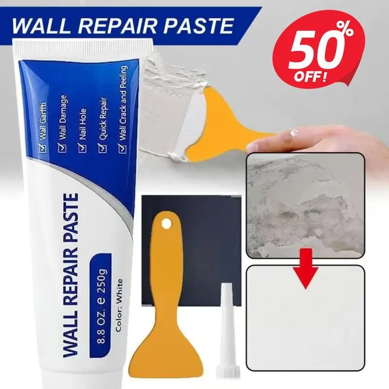 Home Wall Repair Kit, 4-Piece Set with Quick-Dry Patching Compound, Strong Concrete Sealant, Waterproof Adhesive, Self-Adhesive Paste