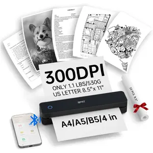 Thermal Printer Inkless Bluetooth Small Mobile Wireless Printer For Travel Office Vehicles Home Use Supports 8.5x11 US Letter A4 A5 Compatible