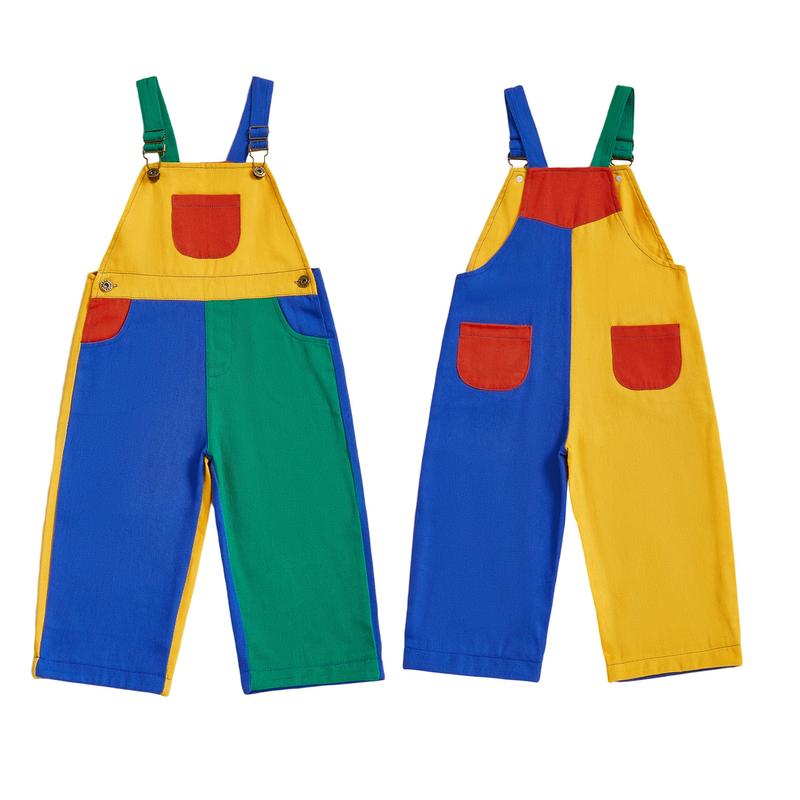 Toddler 90's Style Denim Overalls Babby Boy Girl Suspender Romper Dopamine Color Sleeveless Jumpsuit with Adjustble Shoulder Strap Baby Clothing Casual