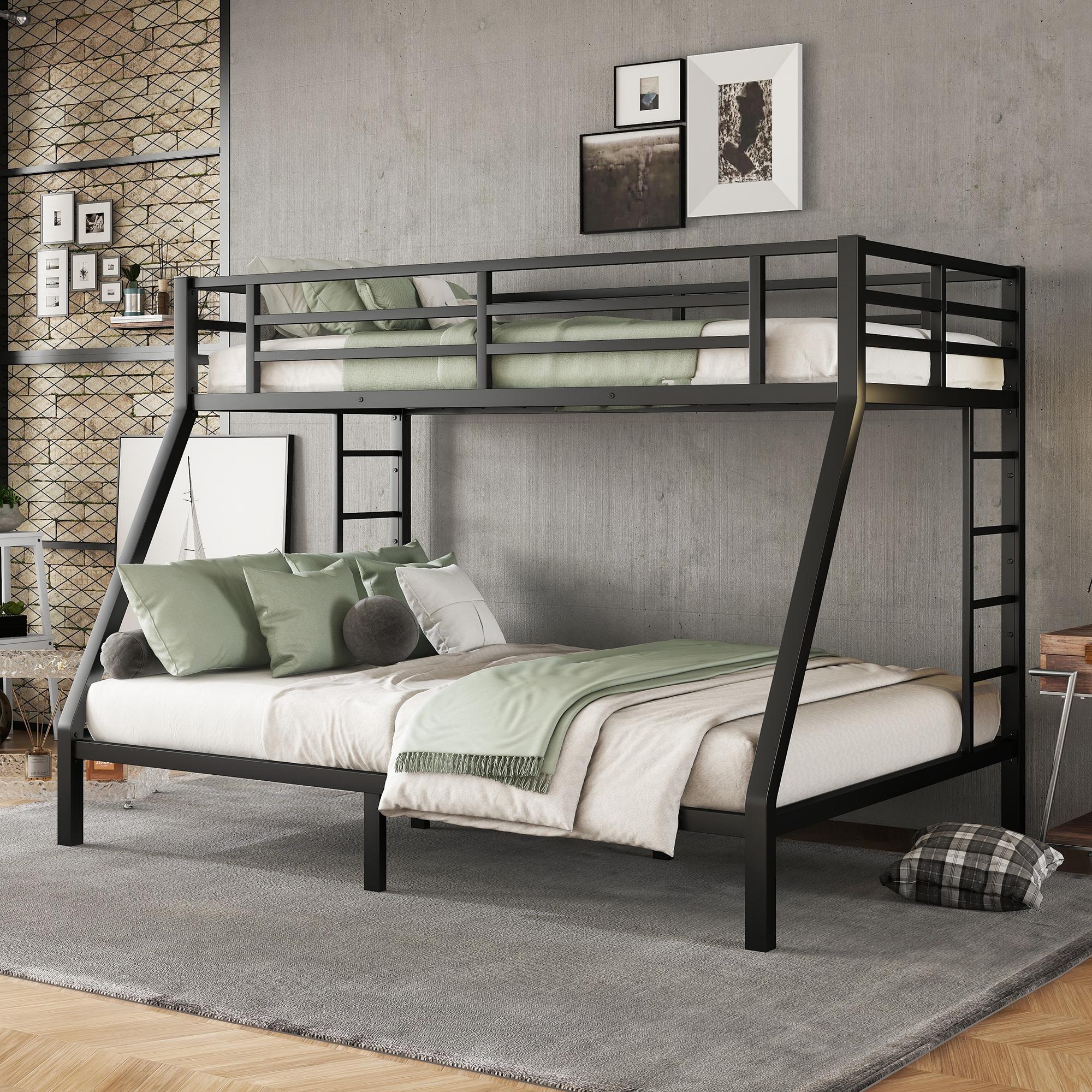 Bellemave Metal Twin XL Over Queen Bunk Bed for Teens and Adults Sturdy Steel Frame Adjustable Cloud Headboard Space-Saving Noise Reduced No Box Spring Needed Bedroom Set Furnishing Bellemave Metal Twin XL Over Queen Bunk Bed for Teens and Adults Sturdy Steel Frame Adjustable Cloud Headboard Space-Saving Noise Reduced No Box Spring Needed Bedroom Set Furnishing