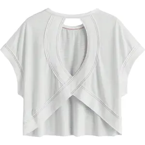 Women Open Back Tops Workout Backless Tee Casual Athletic Shirts Short Sleeve Oversized Gym T ShirtGift.