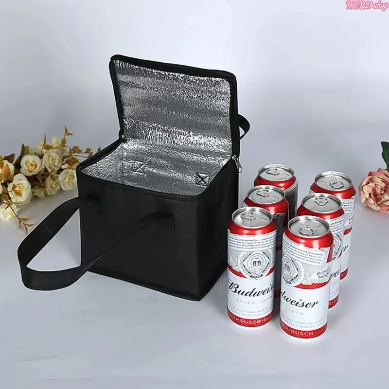 Portable Folding Insulated Lunch Cooler Bag, Lightweight Thermal Food Carrier, Leak‑Resistant Reusable Cool Tote, Multipurpose Insulation Bag for Picnic, Travel, Grocery Runs & Beverage Storage