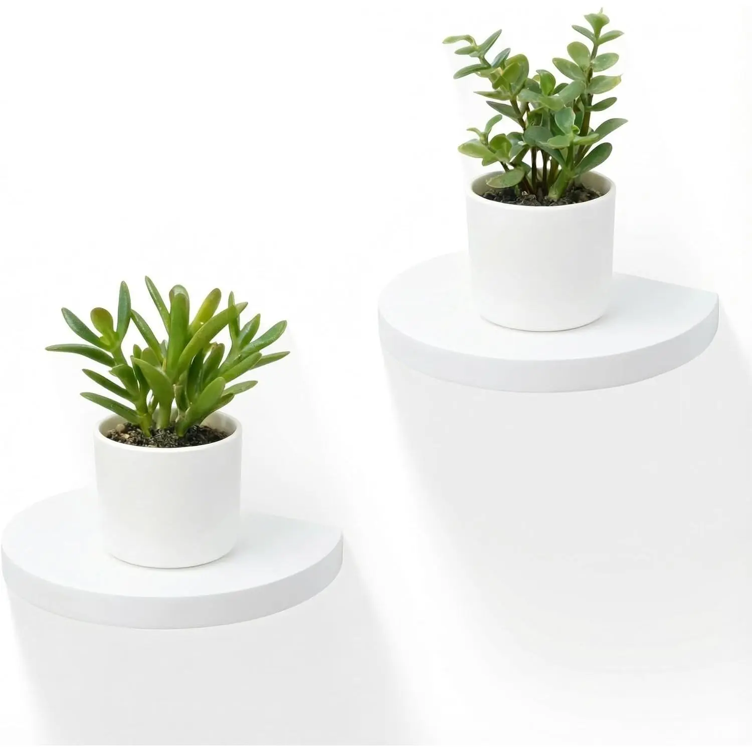 Small  Floating Shelves (2-Pack, 6-inch Diameter) - Round Sturdy Invisible Wall Mount Display for Small ,Toys,Bathroom,Living Room Storage & Modern Rustic Décor (White)