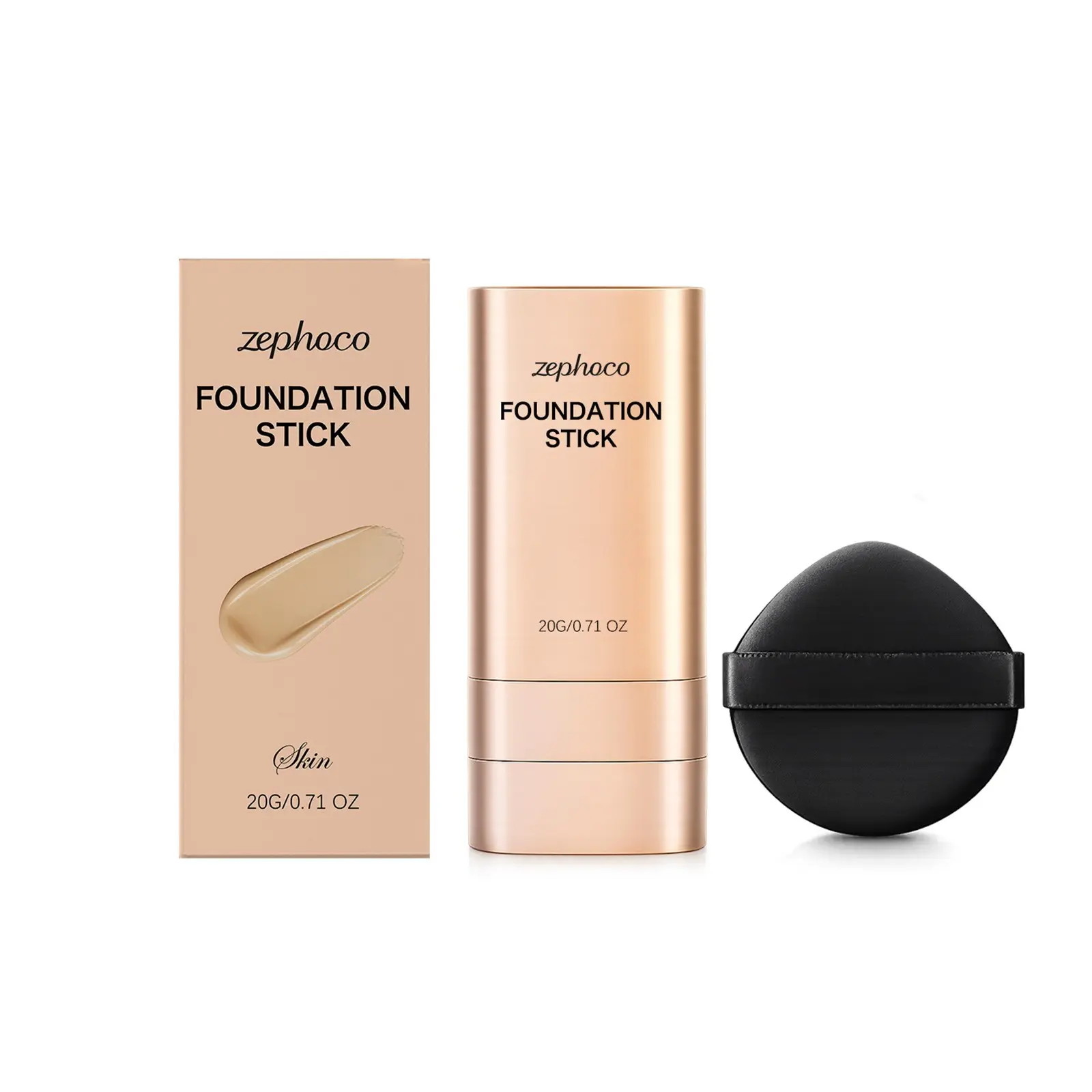 Korean Foundation Stick, Luminous Dual-Ended Concealer Full Coverage Foundation, 2 in 1 Long-Lasting Contouring Foundation with Brush, Waterproof Korean Foundation Contour Stick Skin Friendly for Face Makeup