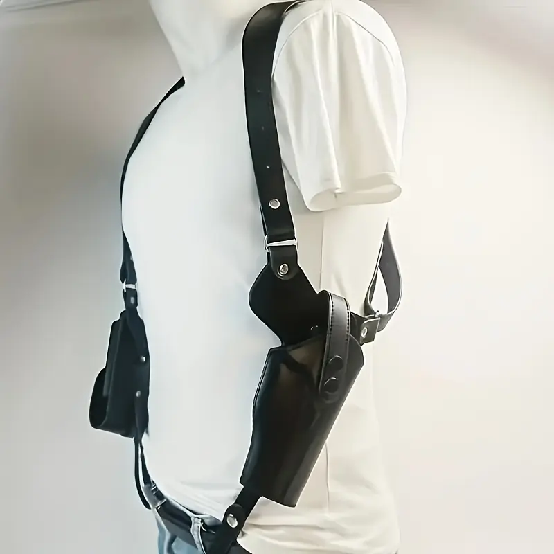 1 Tactical Universal Underarm Holster for G17, 92, 1911, Outdoor Concealed Leather Gun Bag, Men's Shoulder Strap