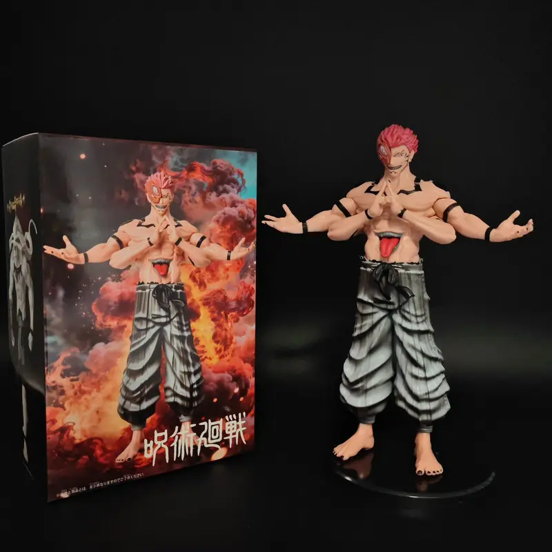Two-Faced Host Demon Curse King Anime Model Desktop Box Handmade Figure, Tiger Staff Yuji Character Collectible Ornament, Collectible Action Figure, Collectible PVC Figure, Collectible Figurine