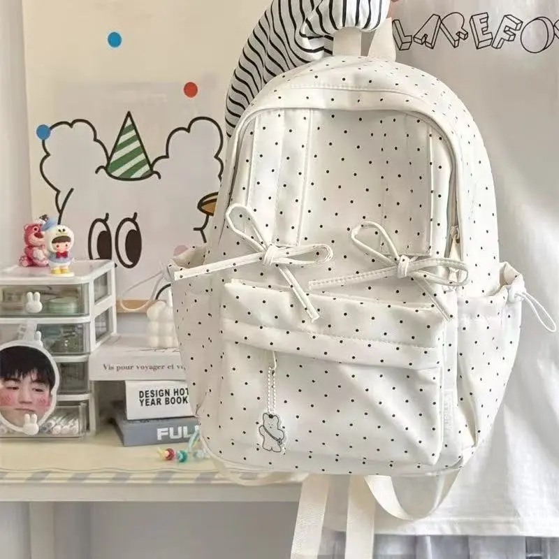 2026 new high-style large backpack for middle and high school students, Japanese-style ins fresh backpack with college-style print